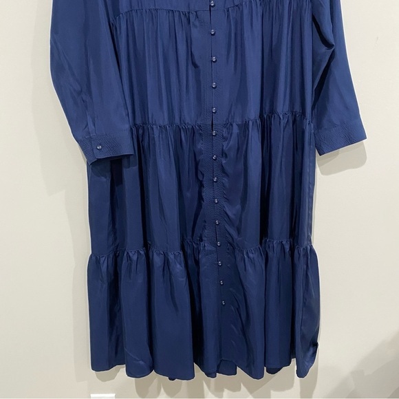JOHNNY WAS Tiered Wanderer Dress Silk Blue Size Medium - Picture 5 of 12